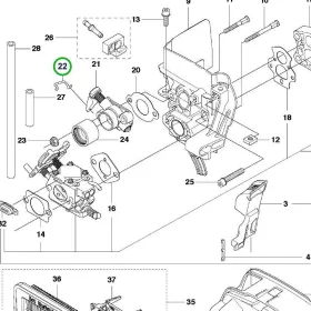 Husqvarna szelepház csatlakozó elem 555RXT, 555FXT fűkaszához robbantott ábra