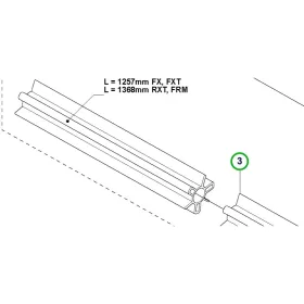 Husqvarna csőtengely 1257 mm 555FXT tisztítófűrészhez robbantott ábra