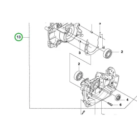 Husqvarna forgattyúház komplett újabb 555RXT, 555FXT fűkaszához robbantott ábra