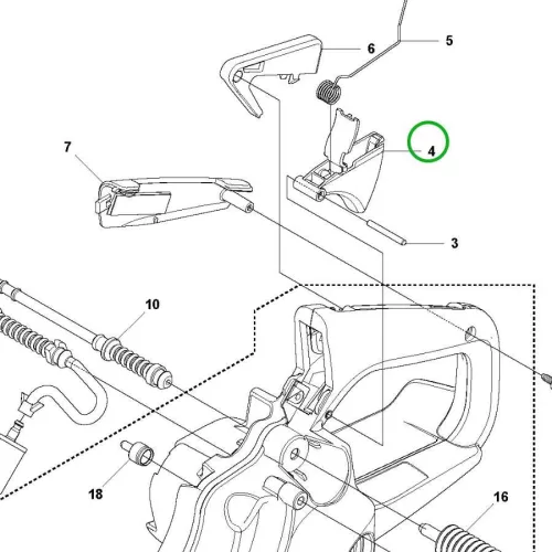 Husqvarna gázkar egység 135, 140, 435, 440 láncfűrészhez robbantott ábra