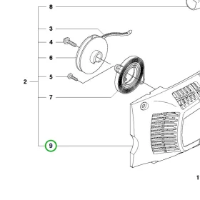 Husqvarna indítófedél 346 XP láncfűrészhez robbantott ábra