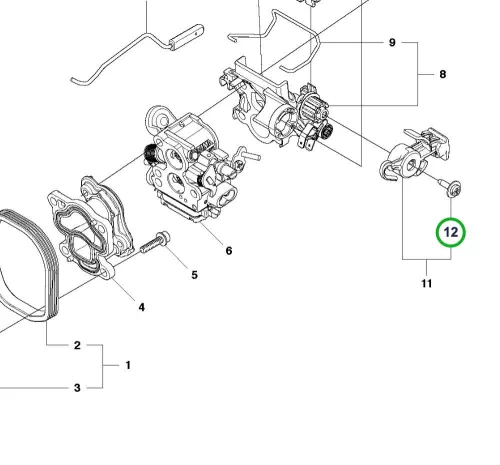 Husqvarna karburátor rögzítőcsavar 435 II, 440 II láncfűrészhez robbantott ábra
