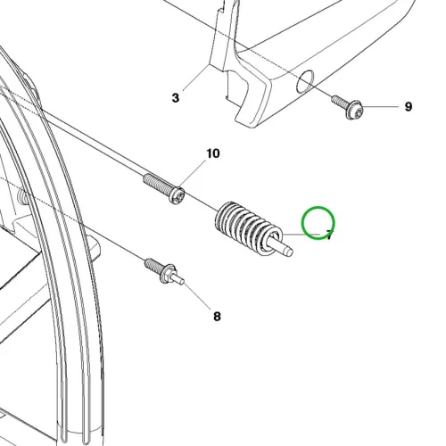 Husqvarna első rezgéscsillapító 120 Mark II, 235, 236 láncfűrészhez robbantott ábra