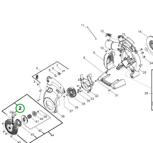 Husqvarna berántó fogantyú 125B, 125BVx lombfúvóhoz robbantott ábra
