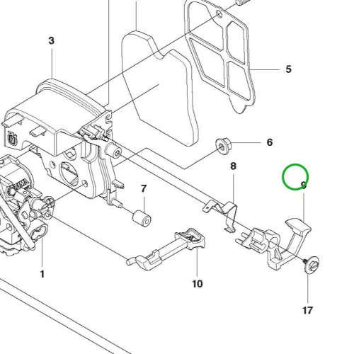Husqvarna stopkapcsoló 120 Mark II, 230, 235, 236 láncfűrészhez robbantott ábra