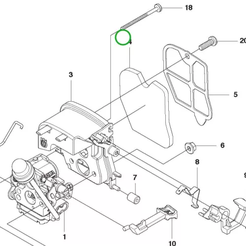 Husqvarna filc légszűrő 120 Mark II, 230, 235, 236 láncfűrészhez robbantott ábra