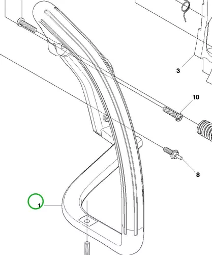Husqvarna első fogantyú 120 Mark II, 235, 236, 240 láncfűrészhez robbantott ábra