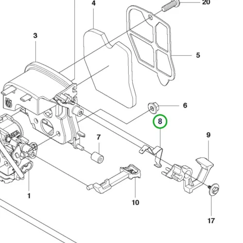 Husqvarna kapcsoló rugó 120 Mark II láncfűrészhez robbantott ábra