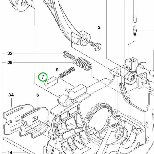 Husqvarna kézvédő rugósapka 120 Mark II láncfűrészhez robbantott ábra