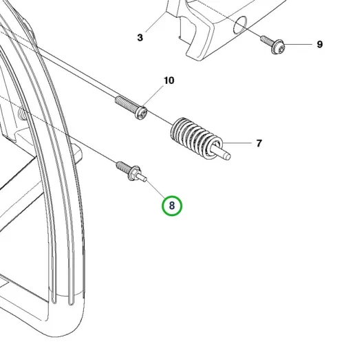 Husqvarna rezgéscsillapító határoló csavar 120 Mark II láncfűrészhez robbantott ábra