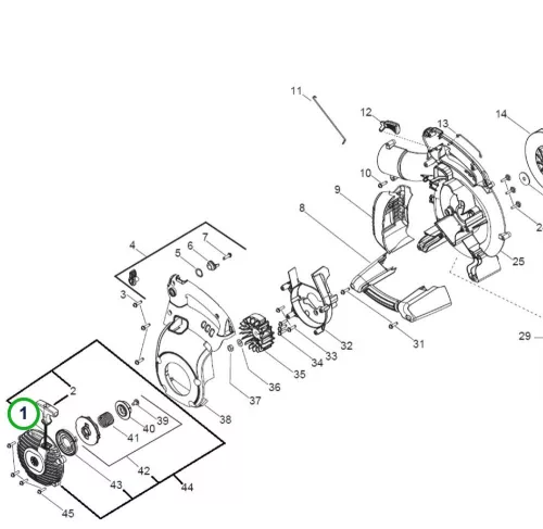 Husqvarna berántózsinór készlet 125B, 125BVx lombfúvóhoz robbantott ábra