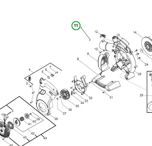 Husqvarna gázbowden 125B, 125BVx lombfúvóhoz robbantott ábra