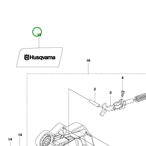Husqvarna láncfék matrica 120 Mark II, 230, 235, 236 láncfűrészhez robbantott ábra