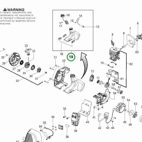 Husqvarna üzemanyagtartály készlet 128R, 128L, 128C szegélyvágóhoz robbantott ábra