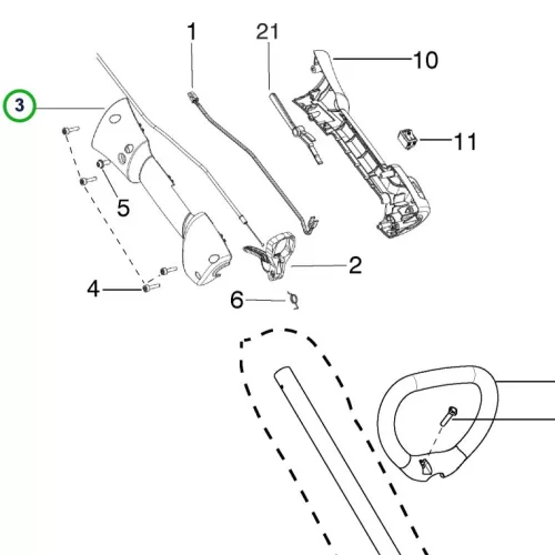 Husqvarna gázkar 129C, 129LK, 128LDX szegélyvágóhoz robbantott ábra