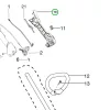 Husqvarna fogantyúház 129C, 129LK, 128C szegélyvágóhoz robbantott ábra
