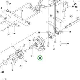 Husqvarna PTO kuplung P 525DX, P 520DX riderhez robbantott ábra