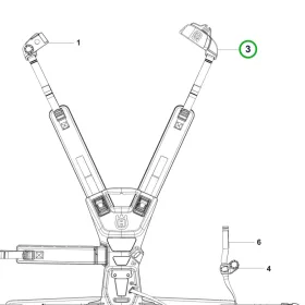 Husqvarna heveder jobb első csat XT2 545FR, 545F tisztítófűrészhez robbantott ábra