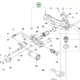 Husqvarna szöghajtómű ház készlet 525HE3, 525HE4 sövényvágóhoz robbantott ábra