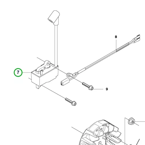 Husqvarna gyújtómodul 435, 440, 445, 450 láncfűrészhez robbantott ábra