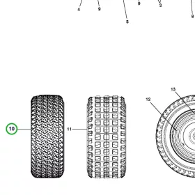 Husqvarna gumiabroncs R 112C, R 112iC riderhez robbantott ábra