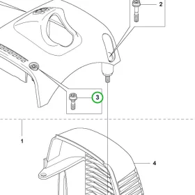Husqvarna hengerburkolat csavar M5x16 555RXT, 555FXT fűkaszához robbantott ábra