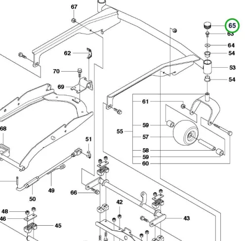 Husqvarna záródugó vágóasztal vázhoz R 320 AWD, R 316T AWD riderhez robbantott ábra