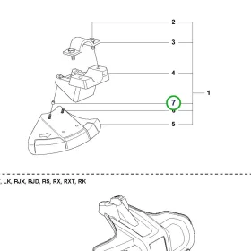 Husqvarna tartozék önzáró anya 525LK, 555RXT, 535RX fűkaszához robbantott ábra