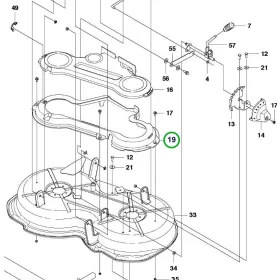 Husqvarna vágóasztal alsó burkolat R 112C, R 112iC riderhez robbantott ábra