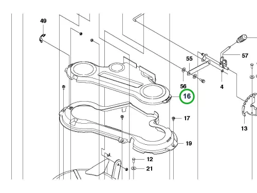 Husqvarna vágóasztal felső burkolat R 112C, R 112iC riderhez robbantott ábra