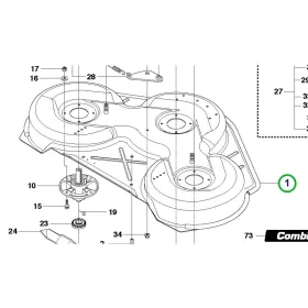 Husqvarna vágóasztal ház szürke dugóval 103 cm R 320 AWD riderhez robbantott ábra