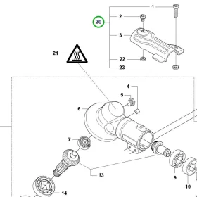 Husqvarna fogantyú rögzítő bilincs 535iRX, 535iFR akkus fűkaszához robbantott ábra