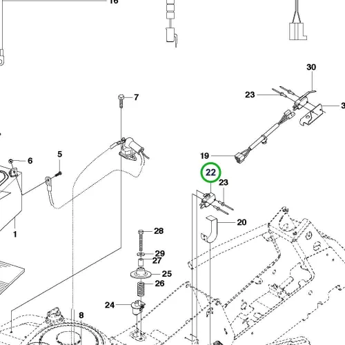 Husqvarna mikrokapcsoló Honeywell R 214TC, R 216T AWD riderhez robbantott ábra