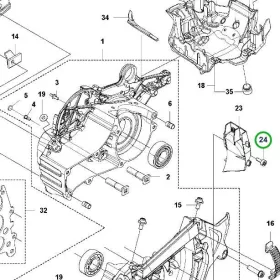 Husqvarna forgattyúház rögzítőcsavar 565, 572 XP, 592 XP láncfűrészhez robbantott ábra