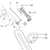 Husqvarna gázkar kioldó 129C, 129LK, 128C szegélyvágóhoz robbantott ábra