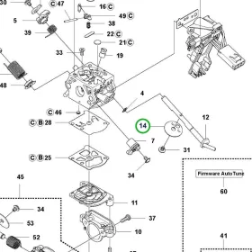 Husqvarna karburátor szelep 550 XP, 545, 465 Rancher láncfűrészhez robbantott ábra