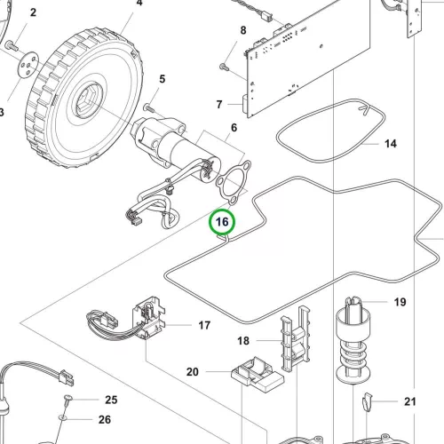Husqvarna tömítés 4 mm alsó váz Automower 305, 308 robotfűnyíróhoz robbantott ábra