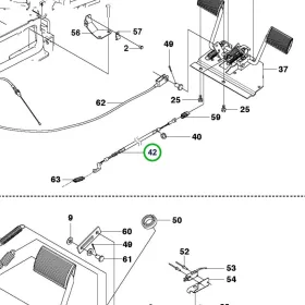 Husqvarna fék bowden kézi sebességváltó R 111B5 riderhez robbantott ábra