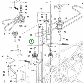 Husqvarna hidrosztatikus hajtómű tartókonzol R 112C riderhez robbantott ábra