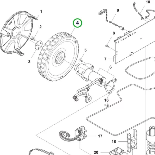 Husqvarna hajtókerék Automower 305 robotfűnyíróhoz robbantott ábra