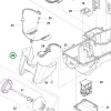 Husqvarna hátsó kerékház alsó vázhoz Automower 305 robotfűnyíróhoz robbantott ábra