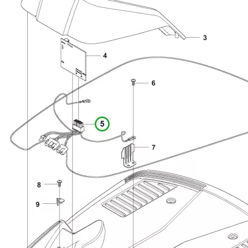 Husqvarna töltőállomás kábelköteg UK/IR Automower 305 robotfűnyíróhoz robbantott ábra