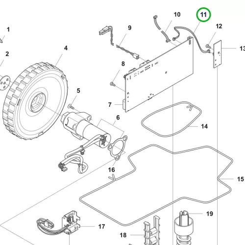 Husqvarna kábelköteg alsó váz Automower 305, R80Li robotfűnyíróhoz robbantott ábra