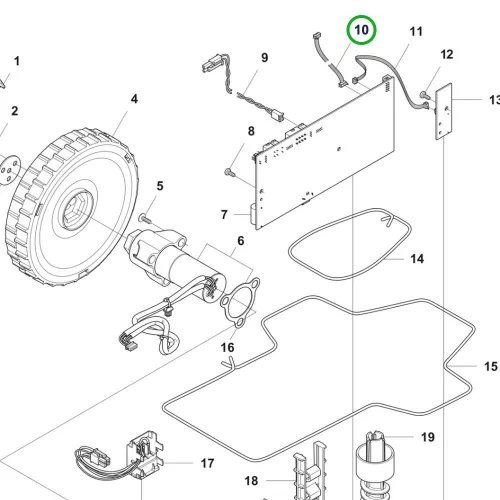 Husqvarna kábelköteg alsó váz Automower 305, R40Li robotfűnyíróhoz robbantott ábra
