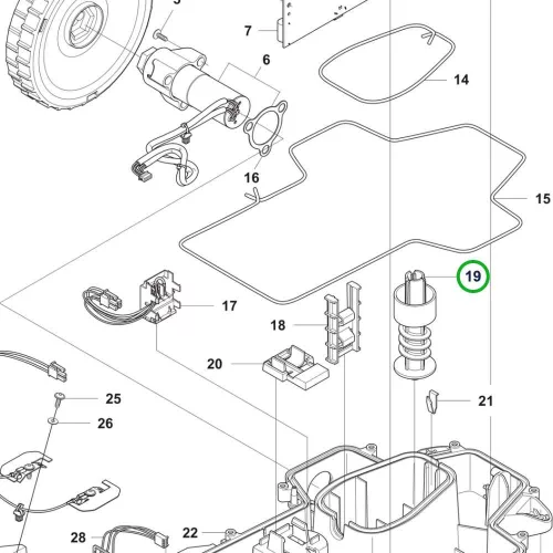 Husqvarna vágómagasság állító csavar Automower 305 robotfűnyíróhoz robbantott ábra