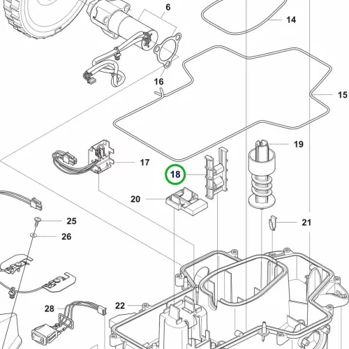 Husqvarna késtartó vezetősín Automower 305, 308, 105 robotfűnyíróhoz robbantott ábra