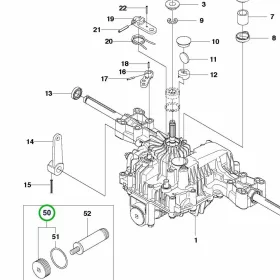 Husqvarna váltó zárósapka készlet R 216T AWD, R 316TX AWD riderhez robbantott ábra