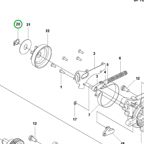 Husqvarna Seeger gyűrű 120i, 215i, 225i, 230i láncfűrészhez robbantott ábra