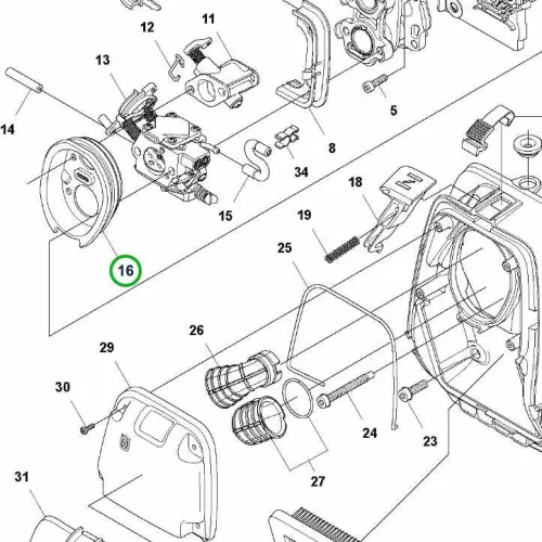 Husqvarna tanklevegőztető tömítés 545RX, 545FR fűkaszához robbantott ábra