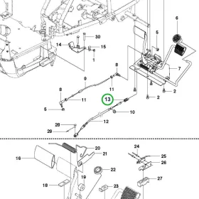 Husqvarna hidrosztatikus fékrugó R 112C riderhez robbantott ábra